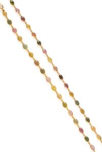 YELLOW GOLD AND MULTICOLOR TOURMALINE NECKLACE
