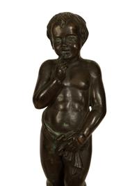 A Pair of Continental Baroque Style Bronze Figural Andirons — 19TH/20TH CENTURY