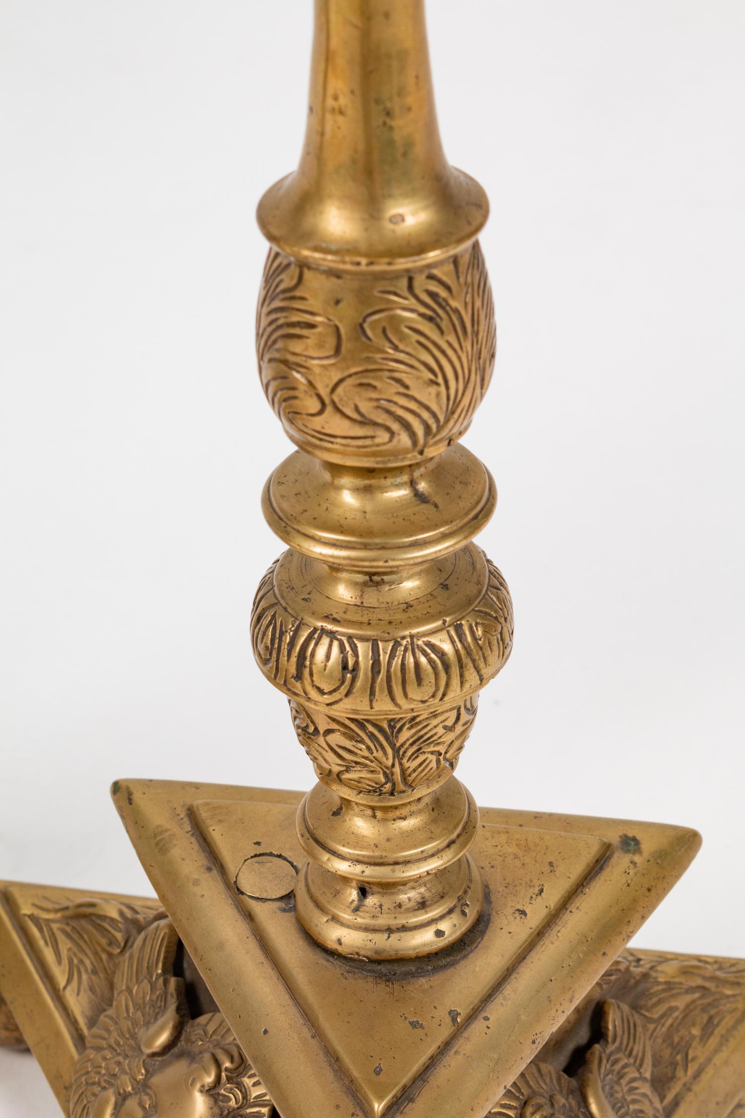 A Pair of Dutch Baroque Style Brass Candlesticks
