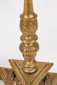 A Pair of Dutch Baroque Style Brass Candlesticks