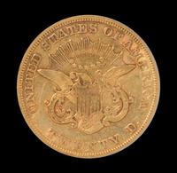 A United States 1858 Liberty Head $20 Gold Coin