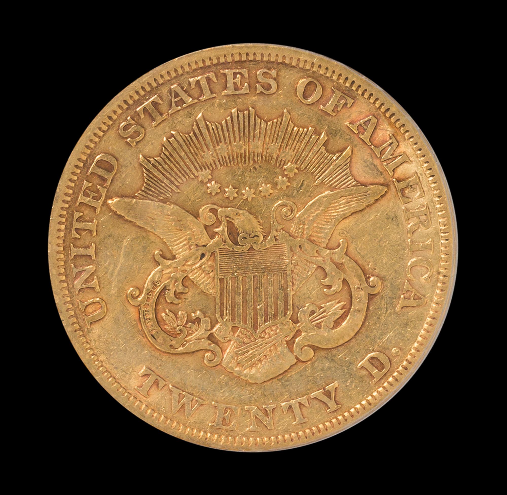 A United States 1858 Liberty Head $20 Gold Coin