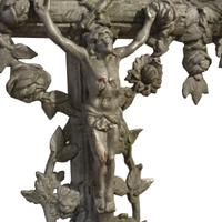 A Cast Iron Crucifix 27" W x 6" D x 56" H — France, Circa 1900