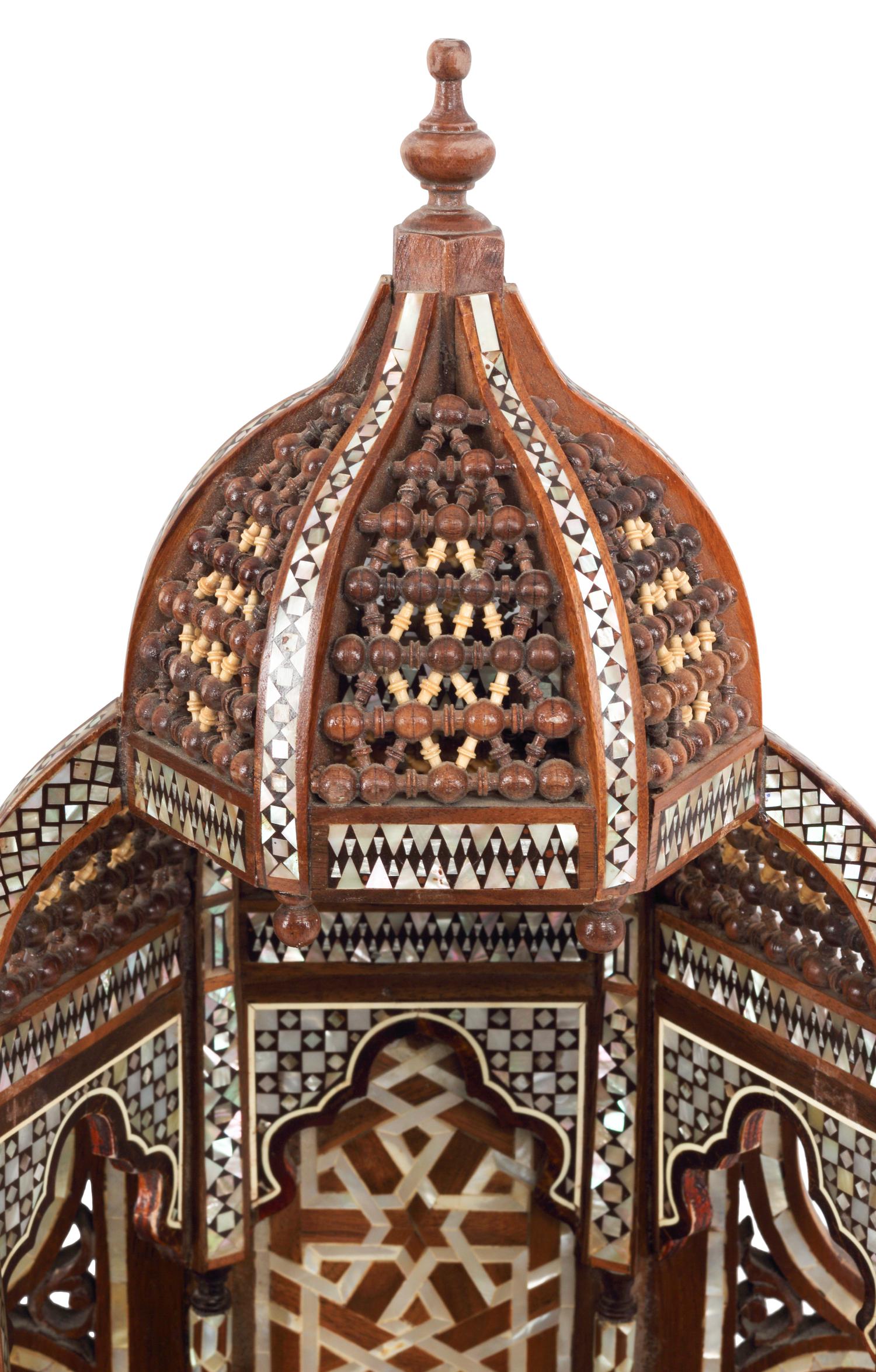 A Pair of Moorish Style Marquetry Wall Brackets