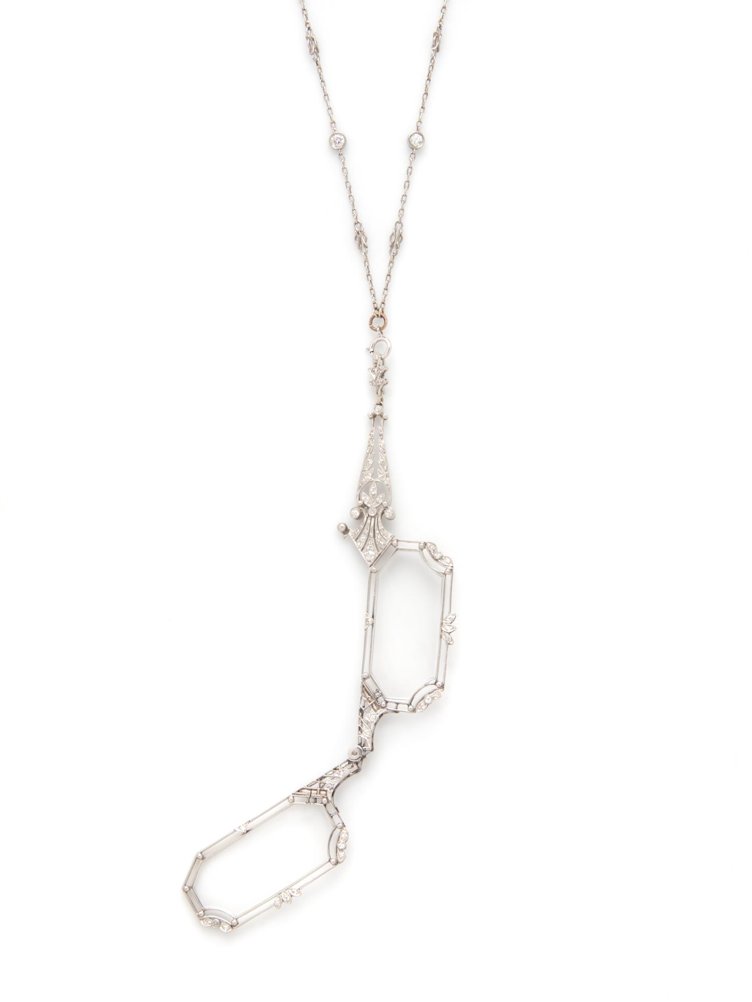 PLATINUM AND DIAMOND LORGNETTE