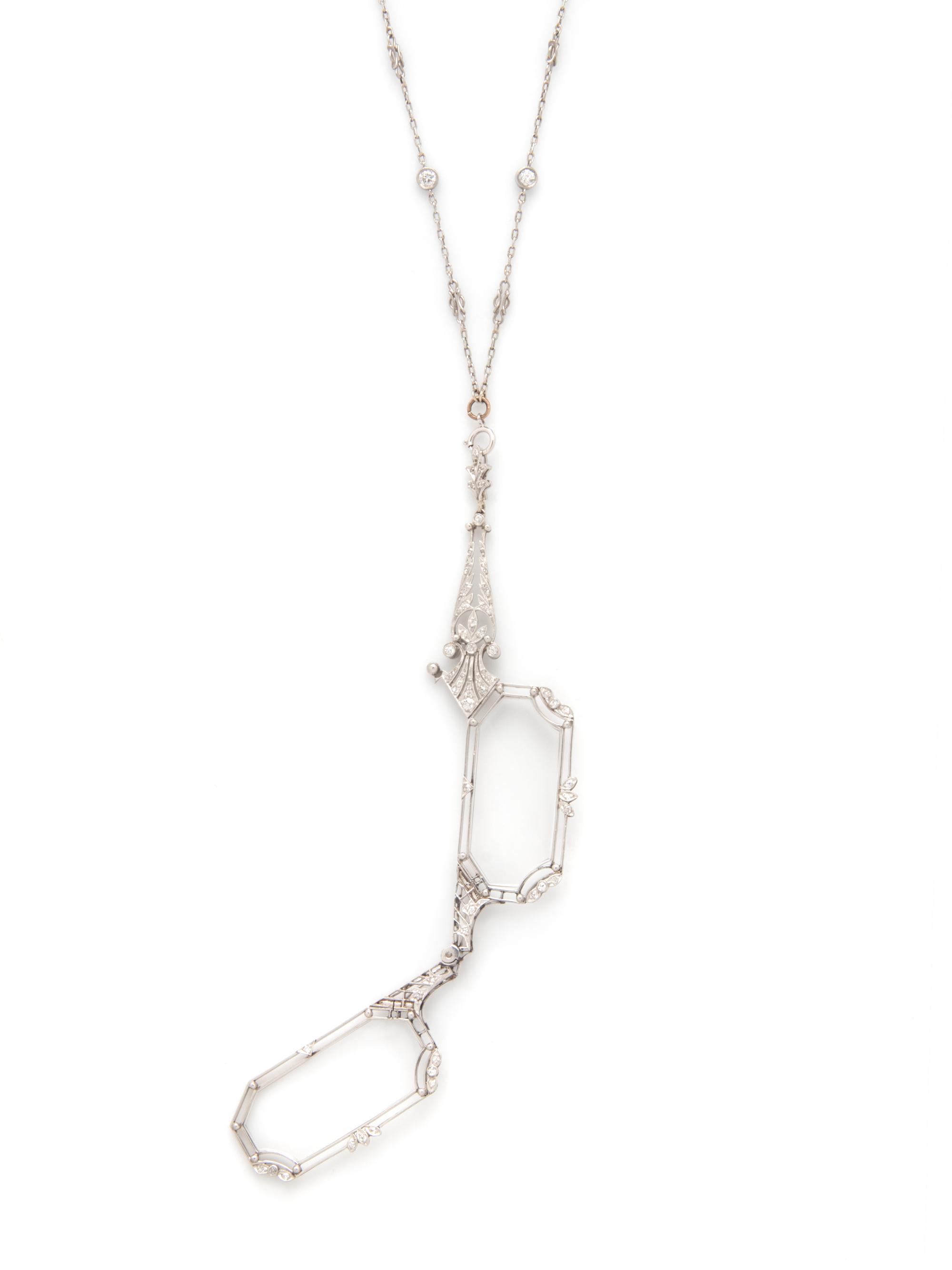 PLATINUM AND DIAMOND LORGNETTE