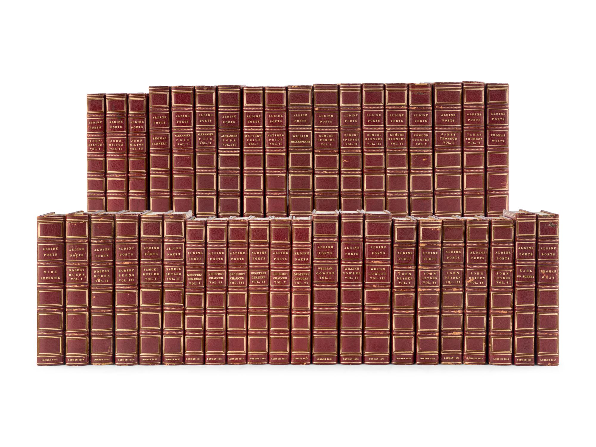 [BINDINGS]. VARIOUS AUTHORS. [ The Aldine Edition of the British Poets .] London: William Pickering, 1830-1852.