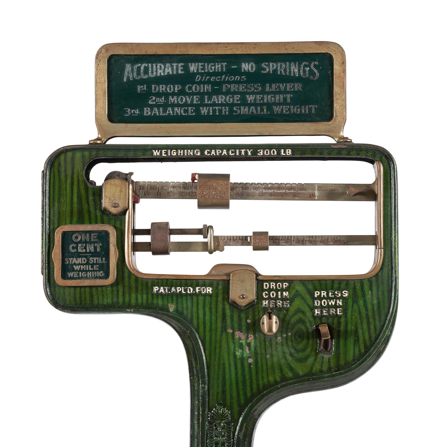A 'Peerless' Cast Iron and Porcelain Penny Beam Scale