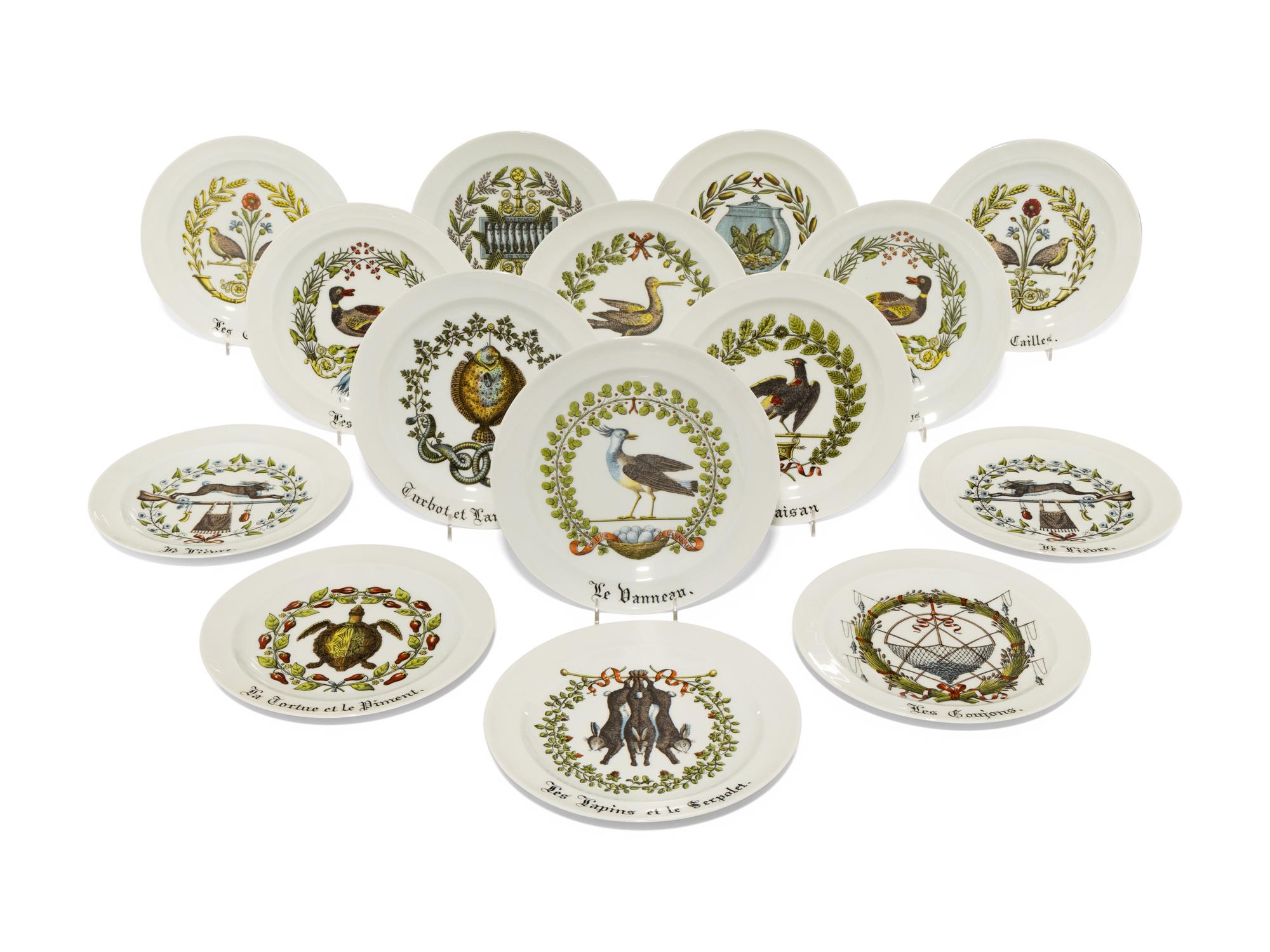 A Set of Fifteen Limoges Porcelain Luncheon Plates