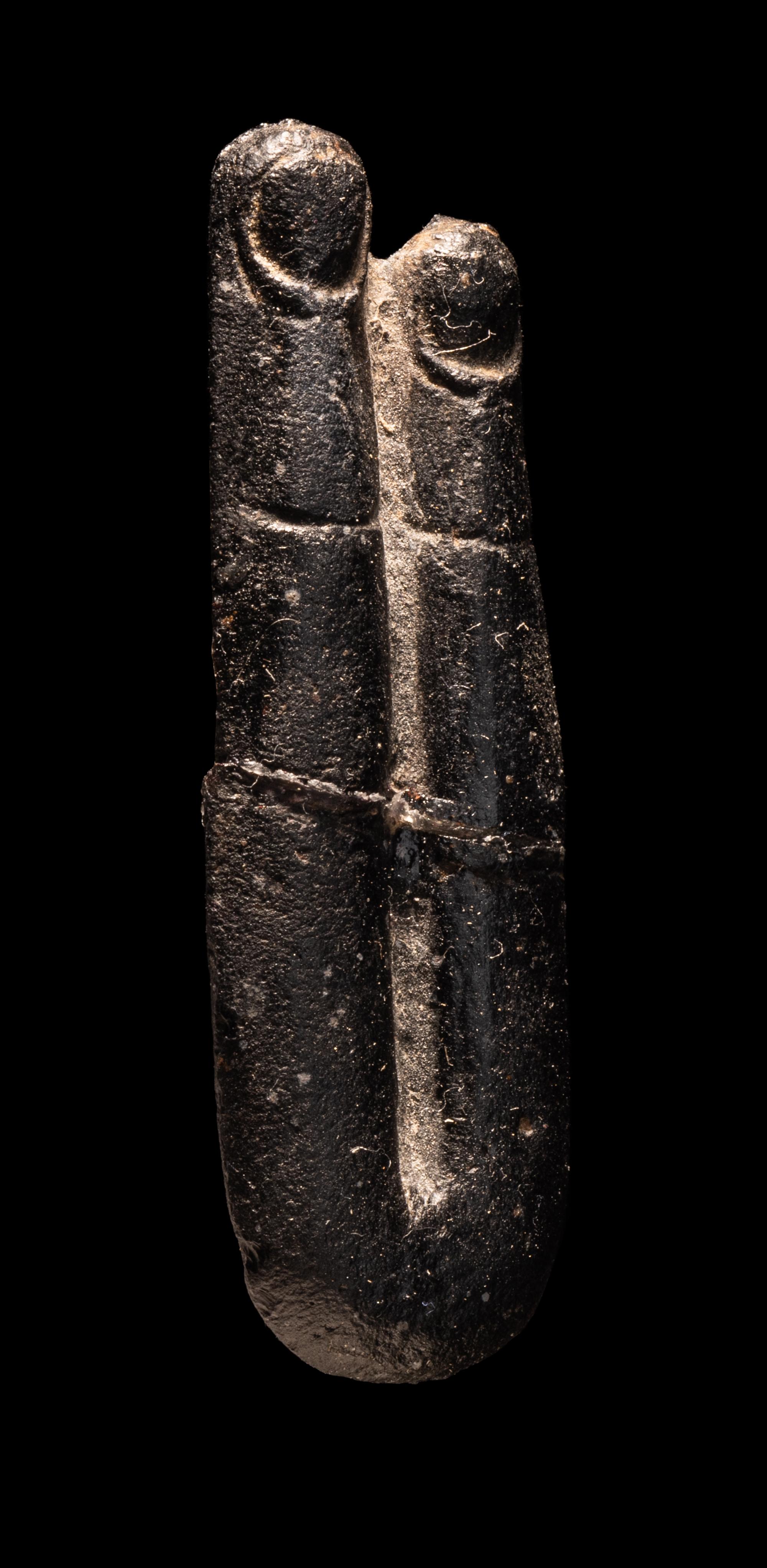 An Egyptian Stone Two-Finger Amulet