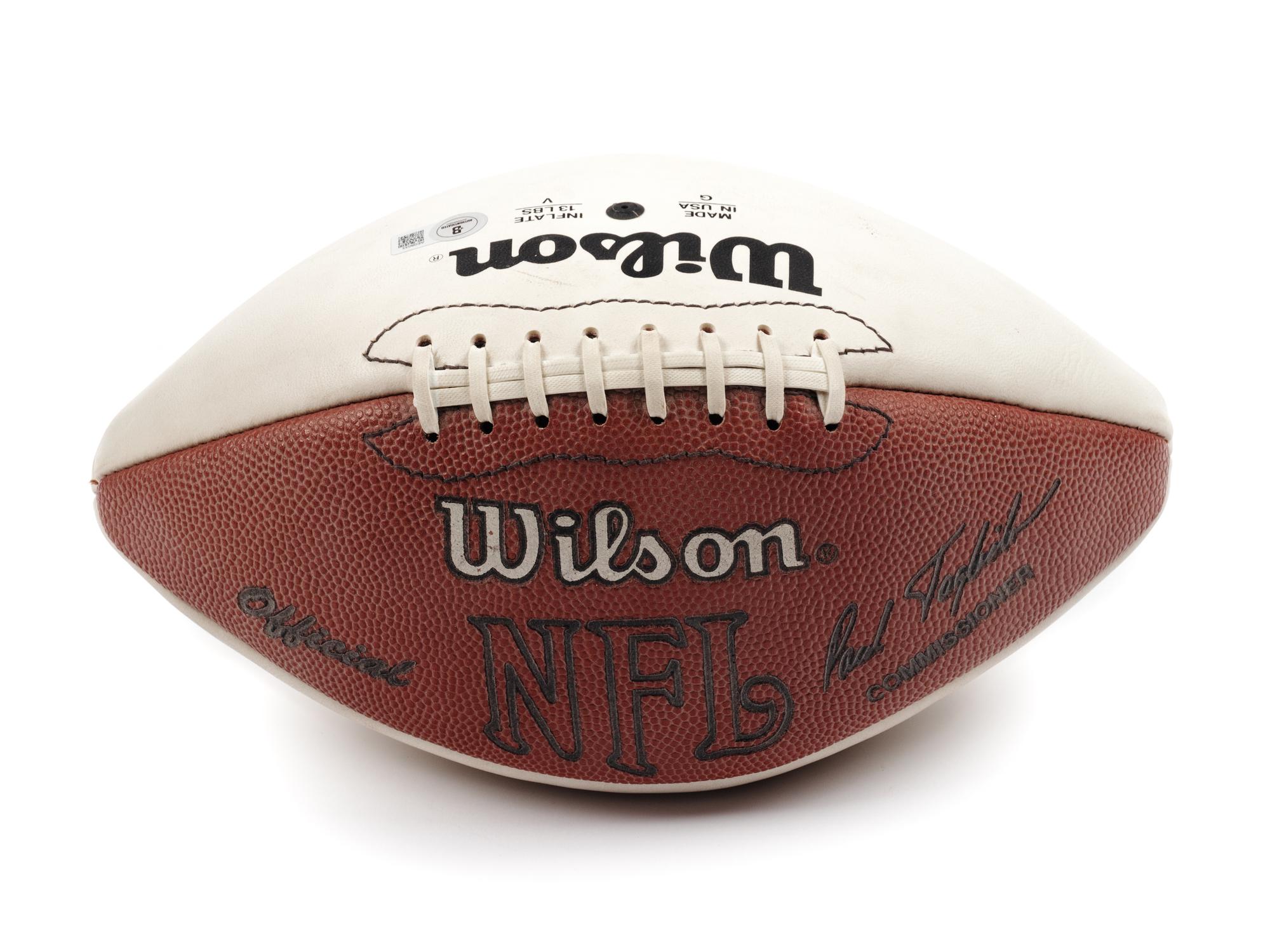 A Walter Payton and Gale Sayers Dual Signed Autograph Football (Beckett Authentication Services)
