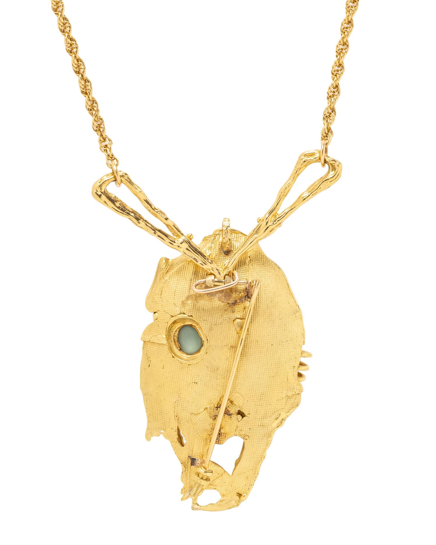 YELLOW GOLD AND OPAL NECKLACE