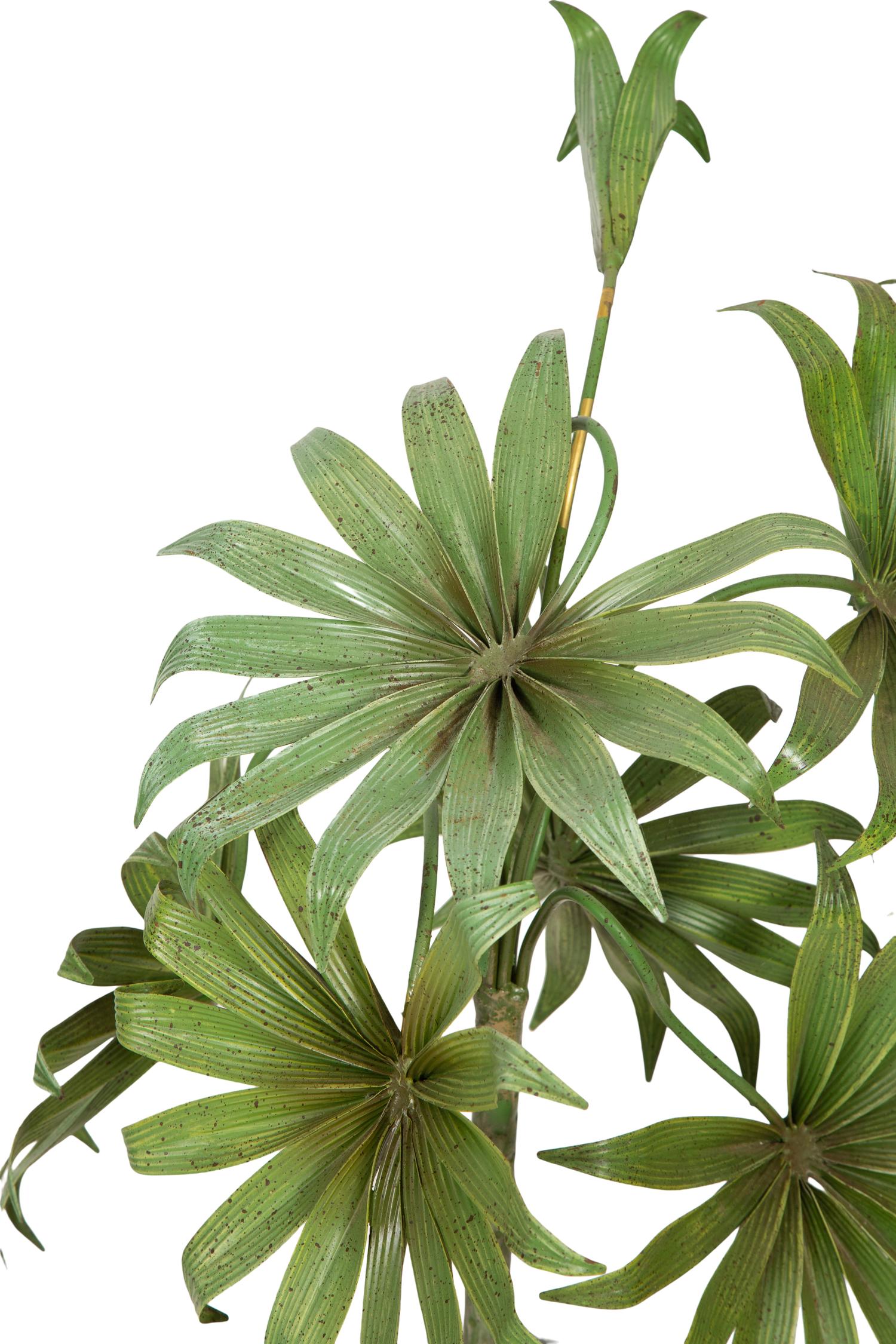 A Pair of Painted Tole Models of Palm Trees