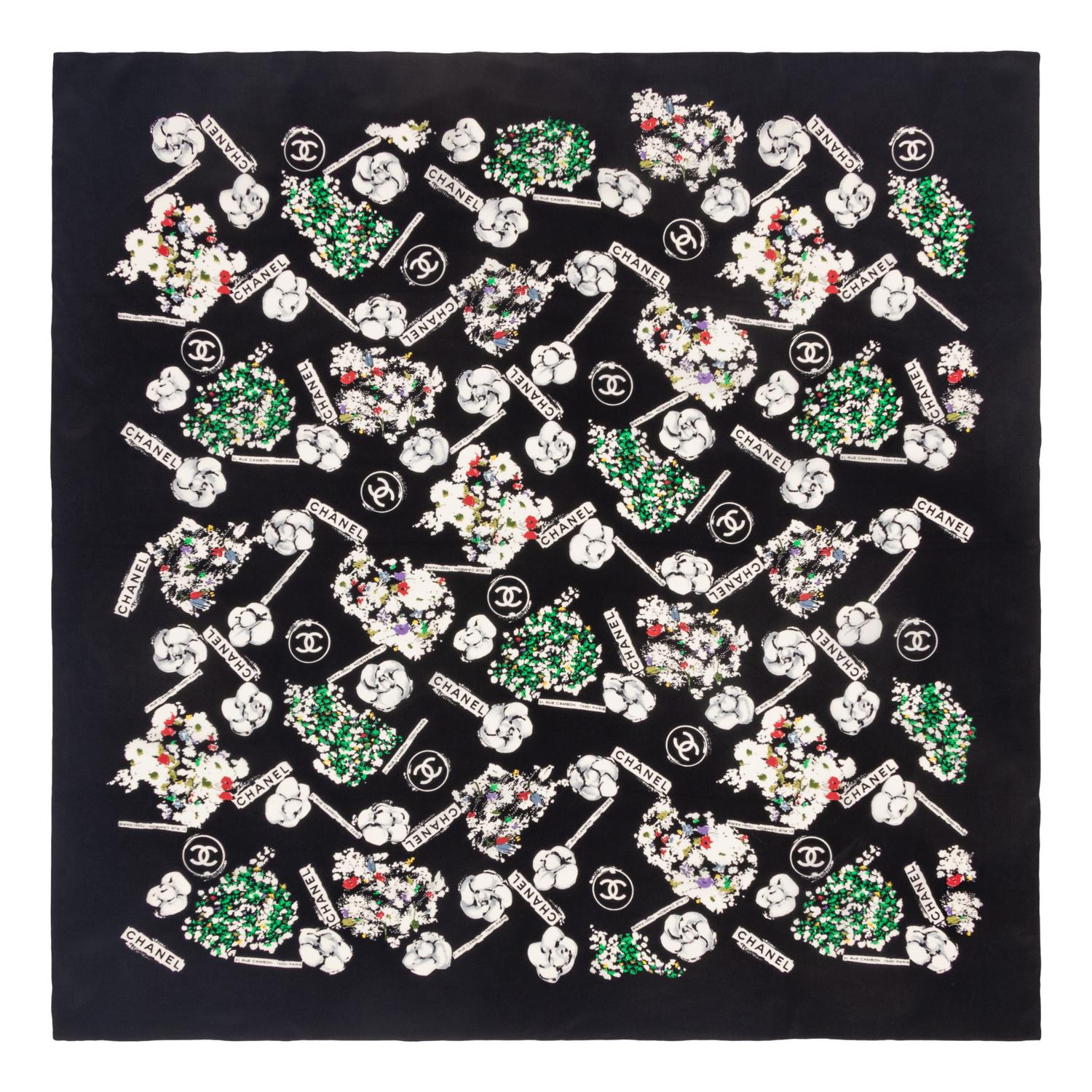 Five Chanel Silk Scarves