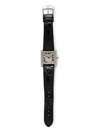 CARTIER, REF. 2302 STAINLESS STEEL 'TANK FRANÇAISE' DATE WATCH