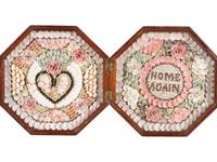 A Shellwork Floral Heart Double Sailor's Valentine