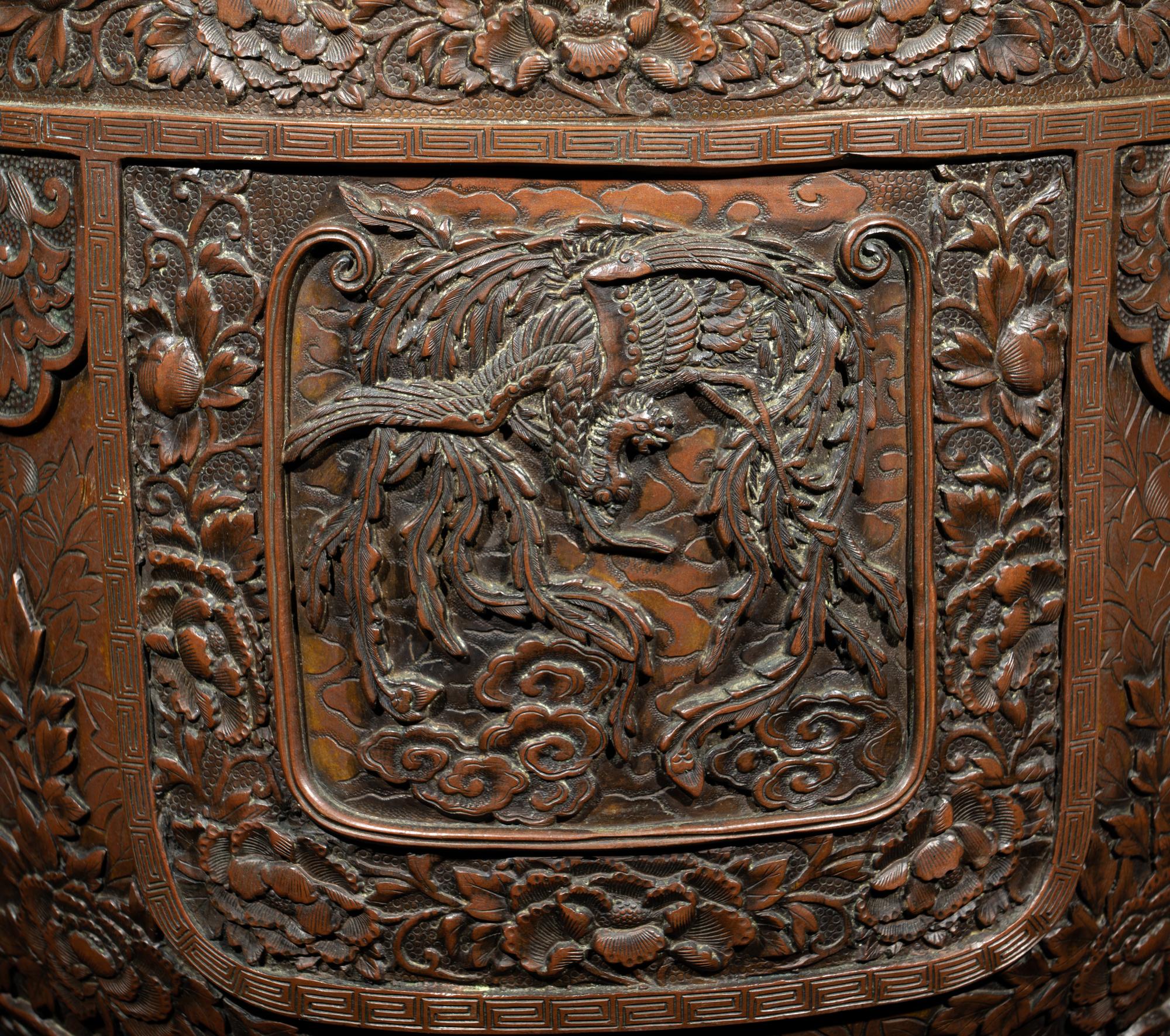 Two Japanese Bronze Planters