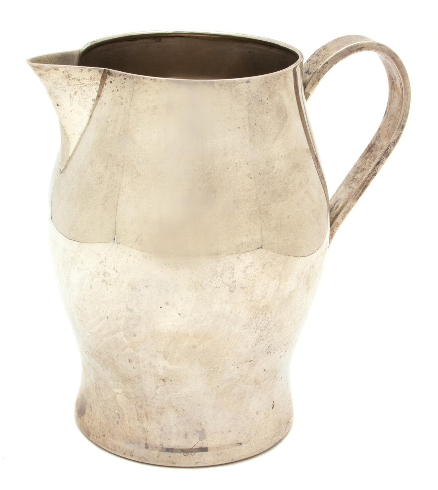 An American Silver Pitcher, Boardman, Connecticut, 20th Century, reproduction Paul Revere style, monogrammed