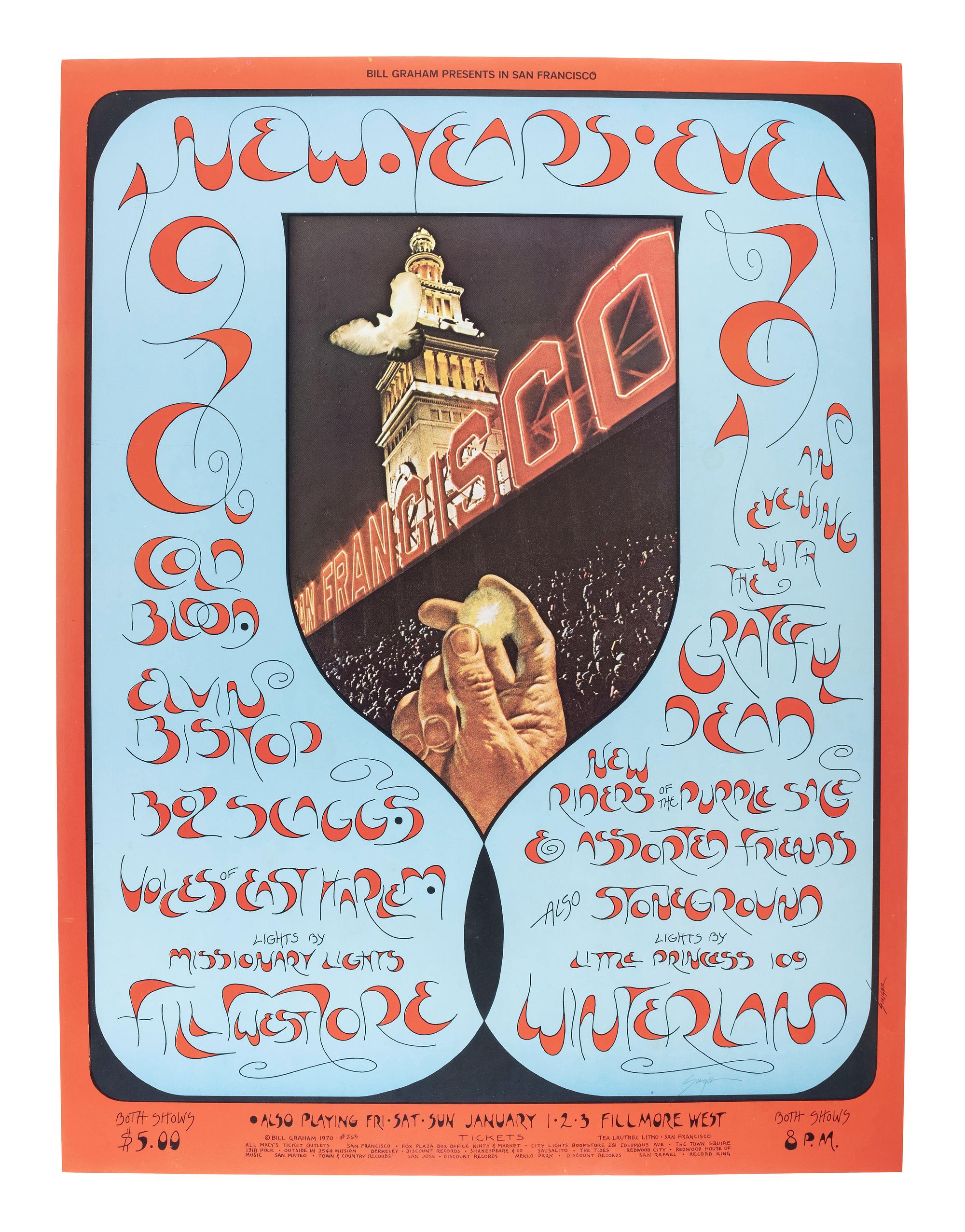 [MUSIC] -- [POSTERS]. SINGER, David, artist. Complete set of 66 SIGNED posters designed for the Fillmore West Ballroom, San Francisco, California. 1969-1971.