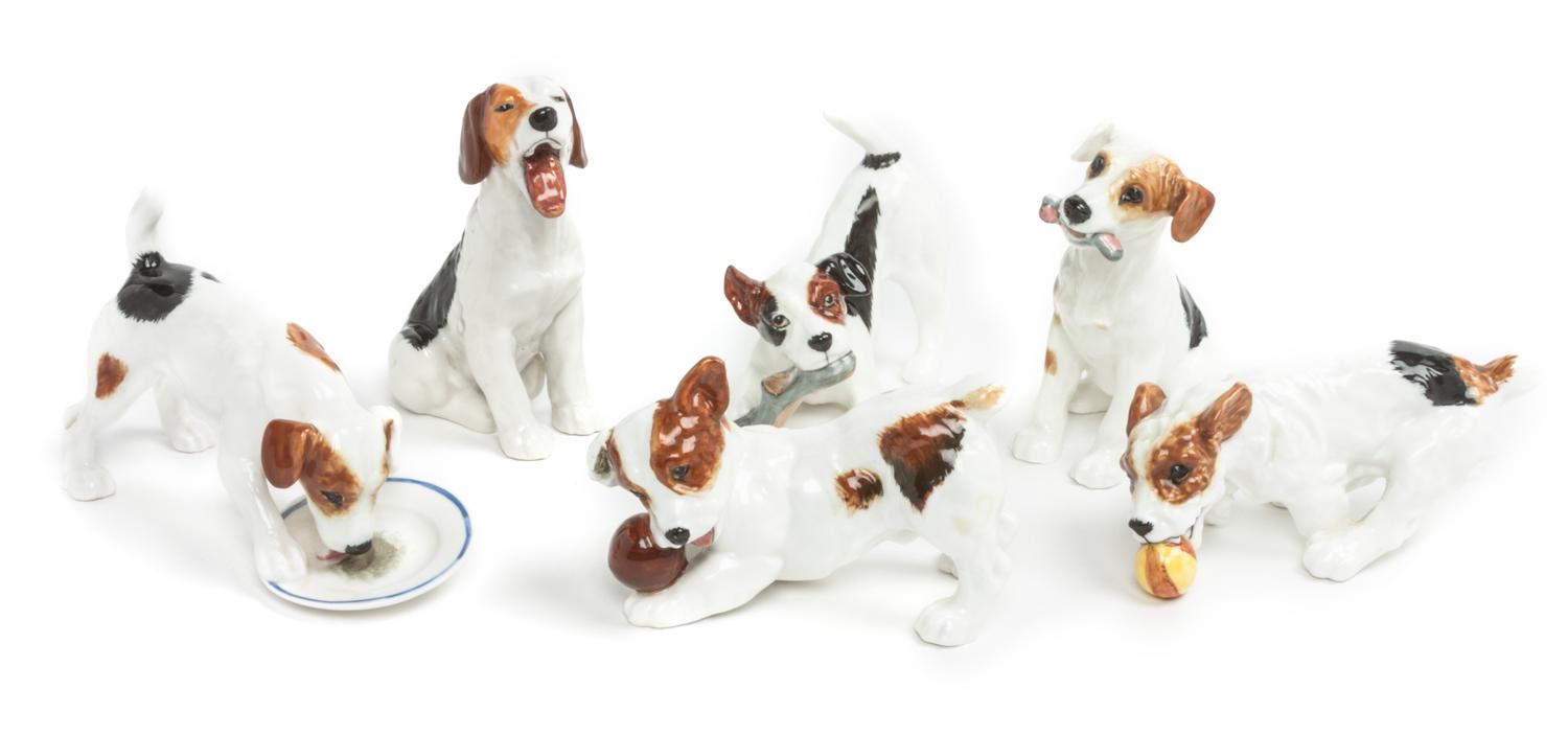 Six Royal Doulton Porcelain Figures Width of widest 5 inches. — 20TH CENTURY