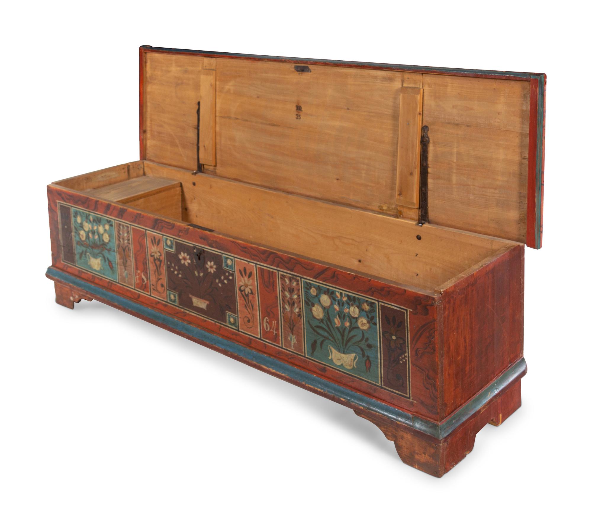 A Scandinavian Painted Blanket Chest