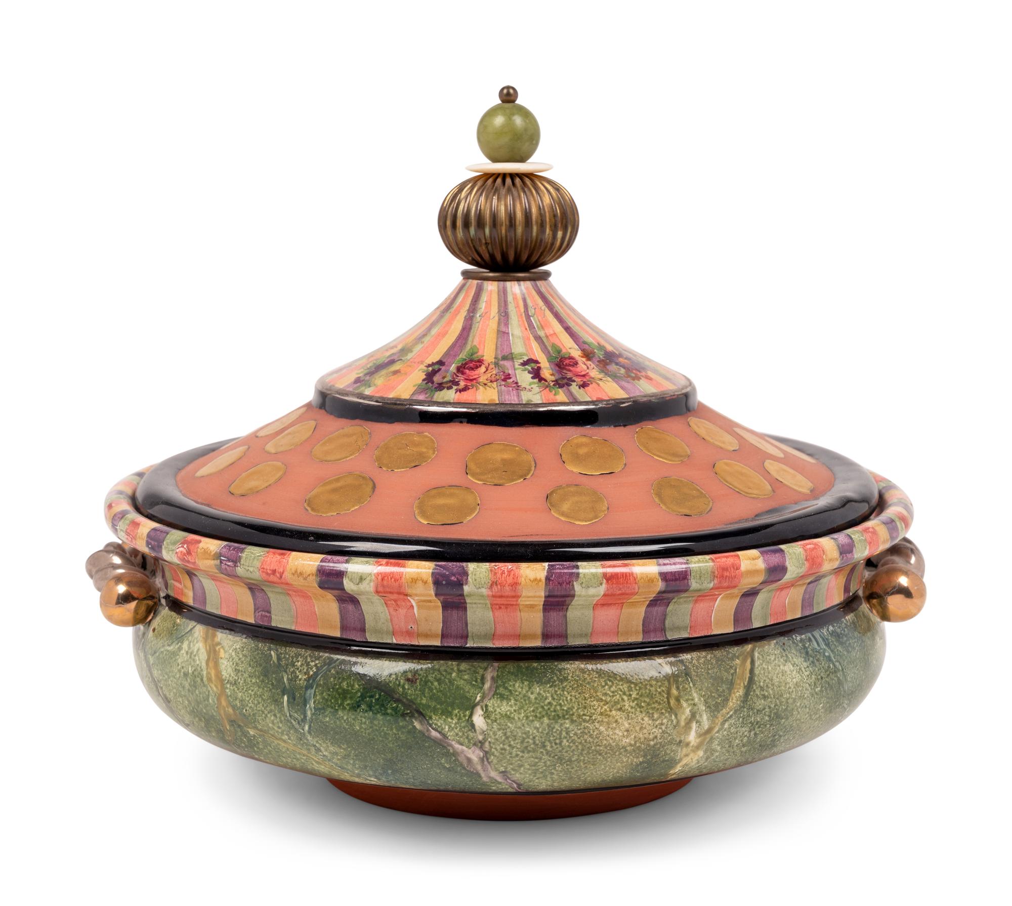 A Mackenzie Childs Terracotta Tureen