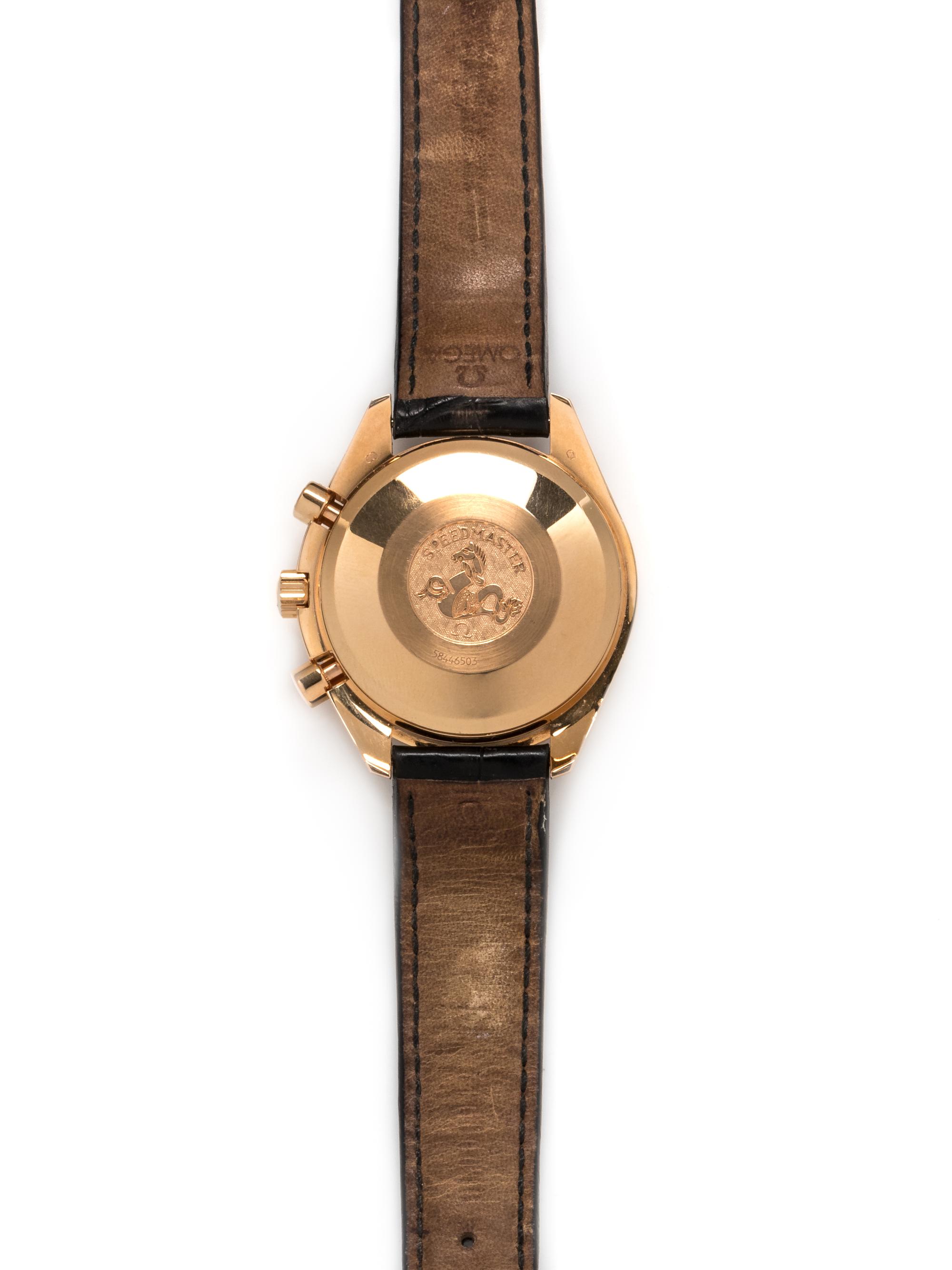 OMEGA, 18K PINK GOLD REF. 175.0084 'SPEEDMASTER' TRIPLE CALENDAR CHRONOGRAPH WRISTWATCH