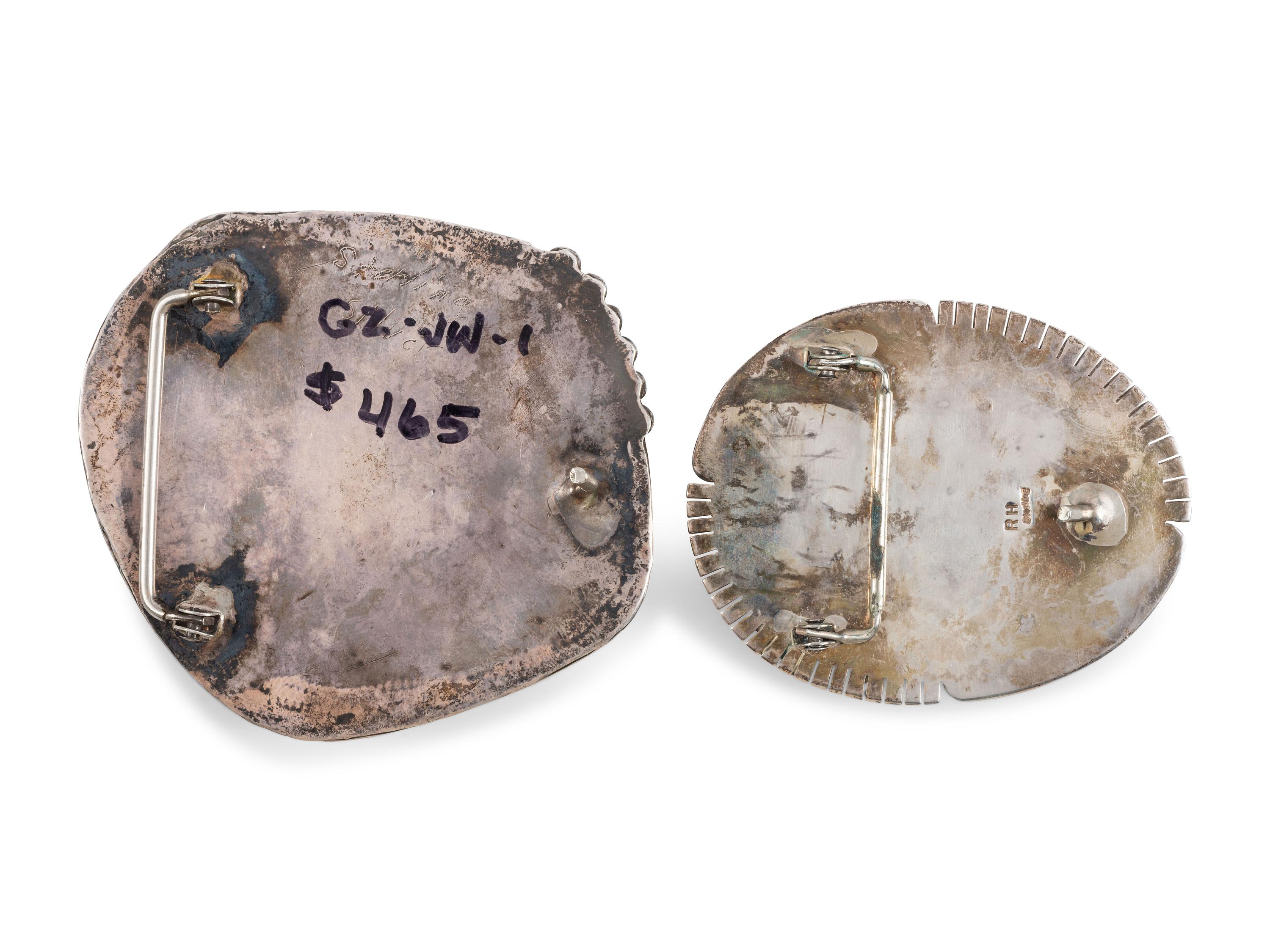 Navajo Silver and Turquoise Belt Buckles