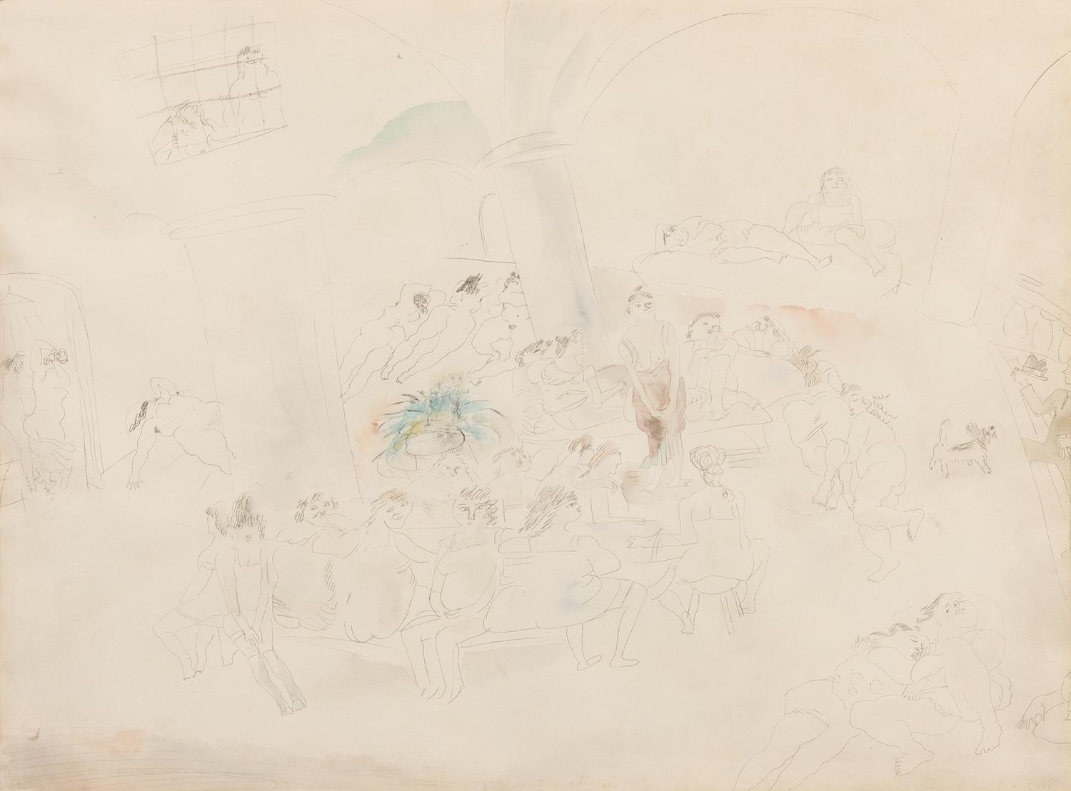 Jules Pascin, (French, 1885-1930), Bather's Scene
