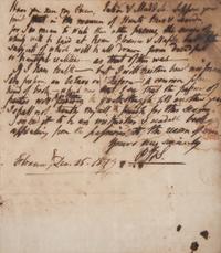 SHELLEY, Percy Bysshe (1792-1822). Autograph letter signed ("P. B. S."), to Charles Ollier. Florence, Italy, 15 December 1819.