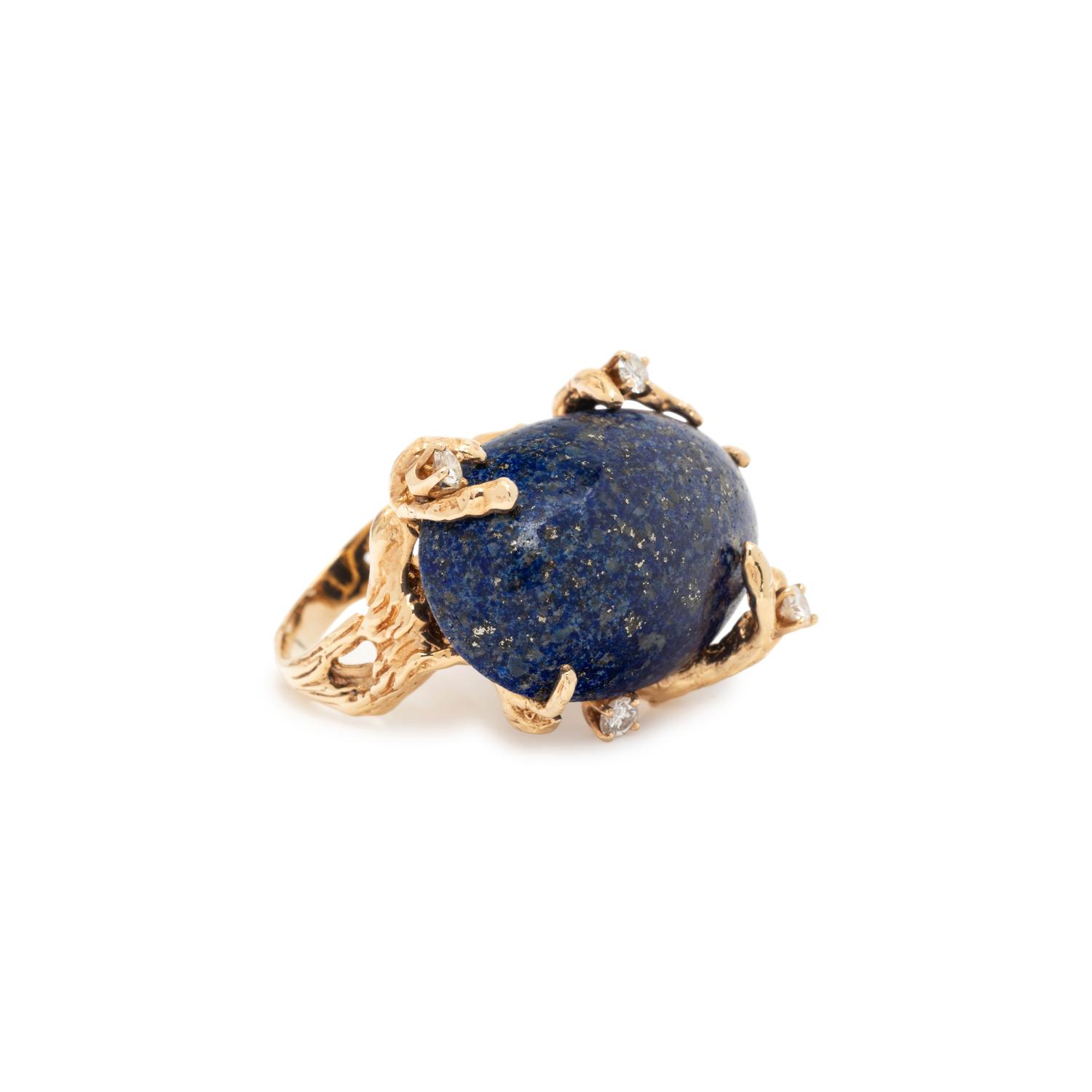 LAPIS LAZULI AND DIAMOND RING