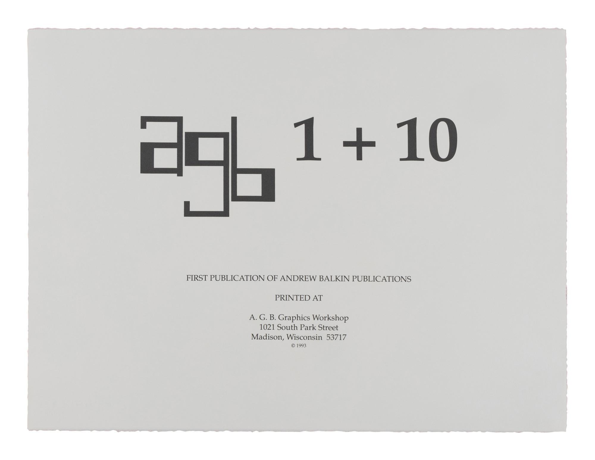 Various Artists (20th century) A.G.B. 1+10 (complete portfolio of 11), 1993