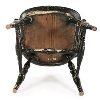 A Pair of Black-Painted Continuous Arm Windsor Chairs
