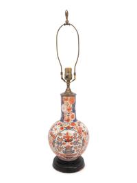 An Imari Palette Porcelain Vase Mounted as a Lamp