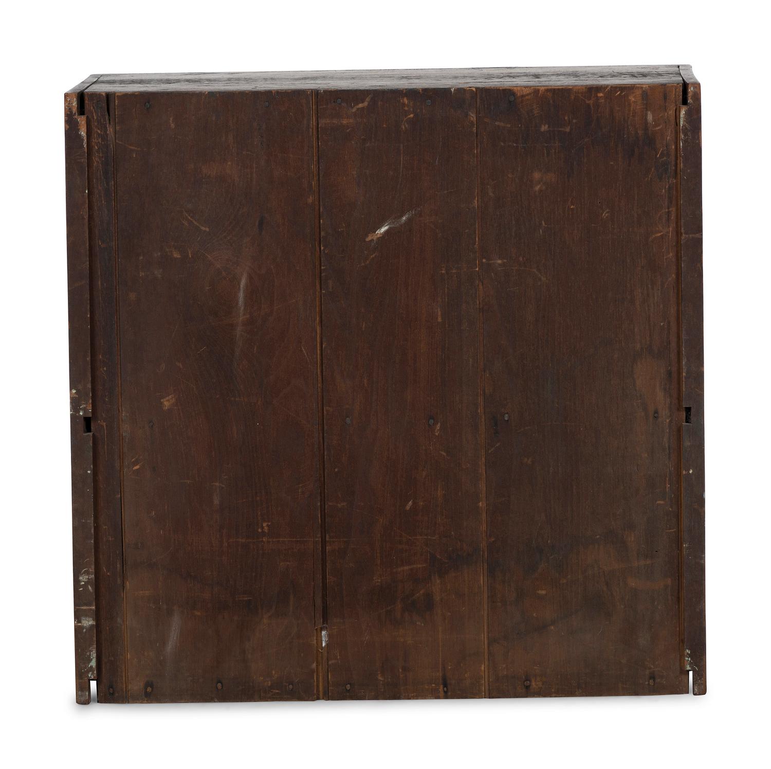 A Country Stained Cherrywood Table-Top Cupboard