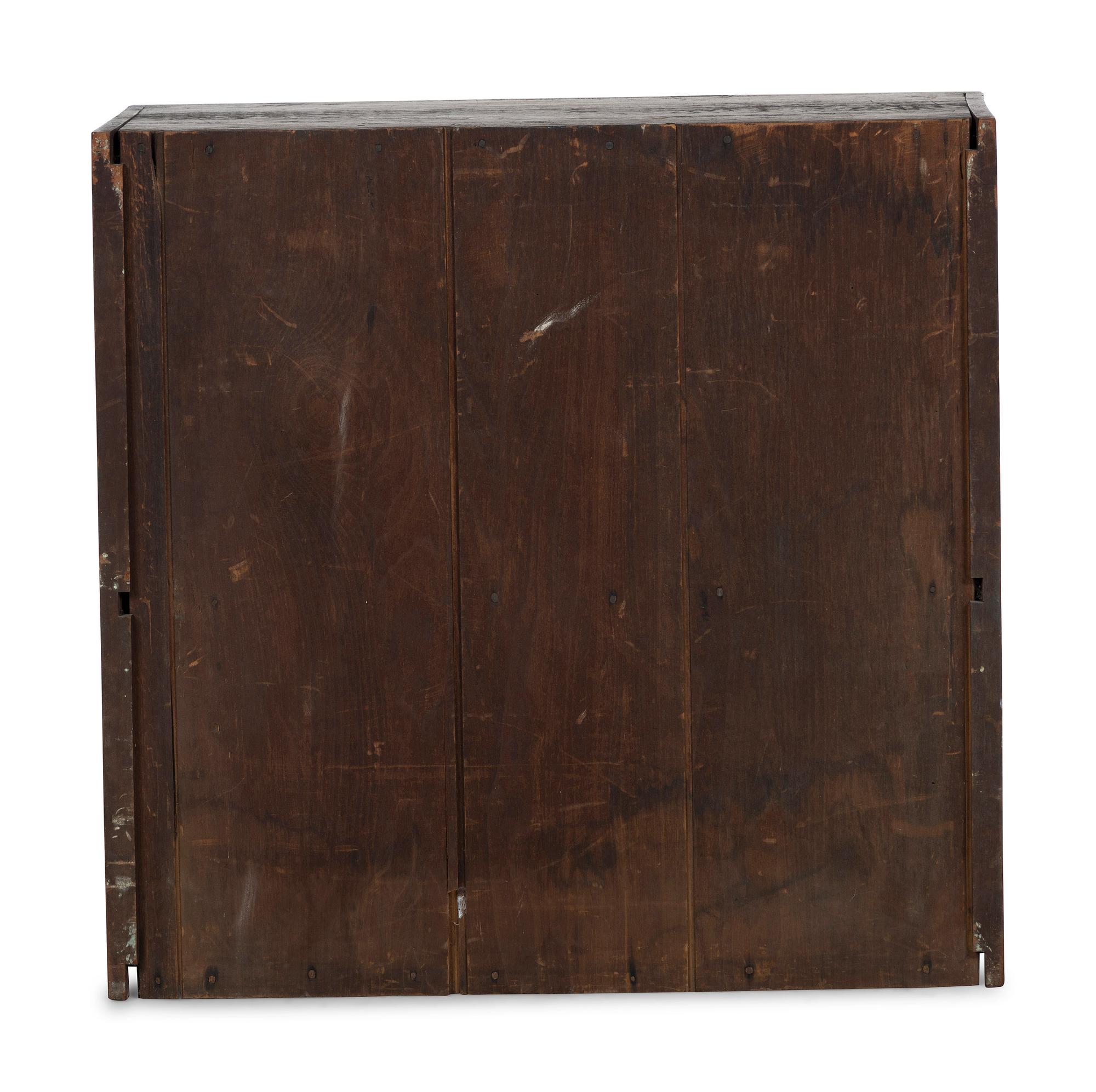 A Country Stained Cherrywood Table-Top Cupboard