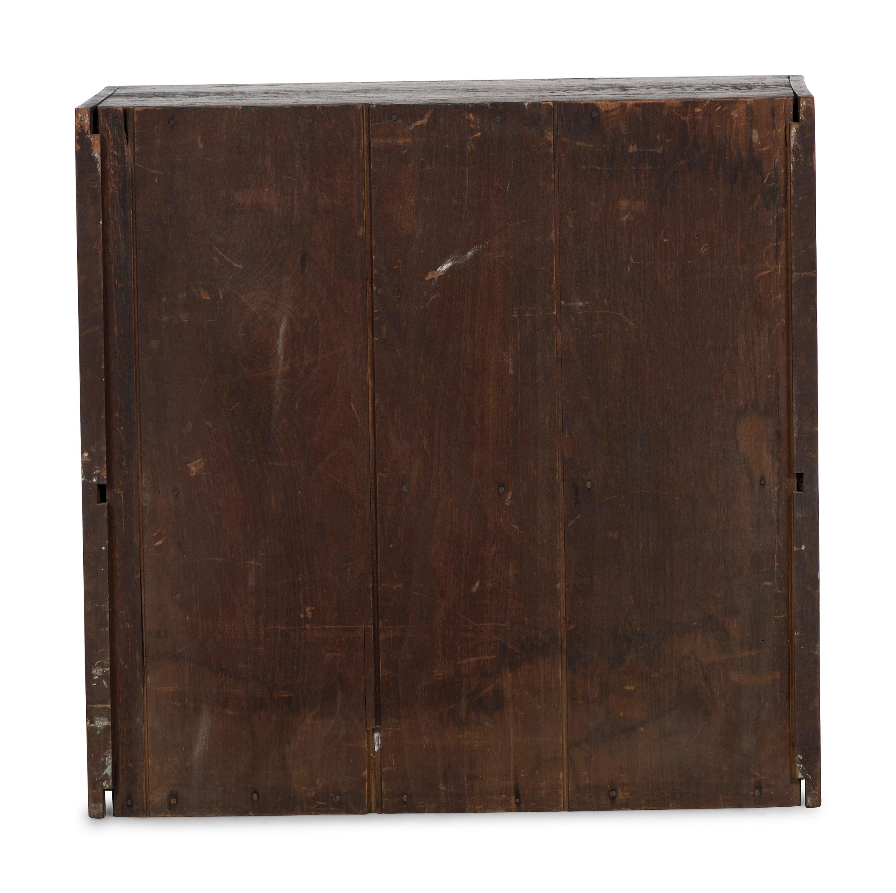 A Country Stained Cherrywood Table-Top Cupboard