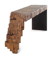 A Naturalistic Reclaimed Wood and Steel Console