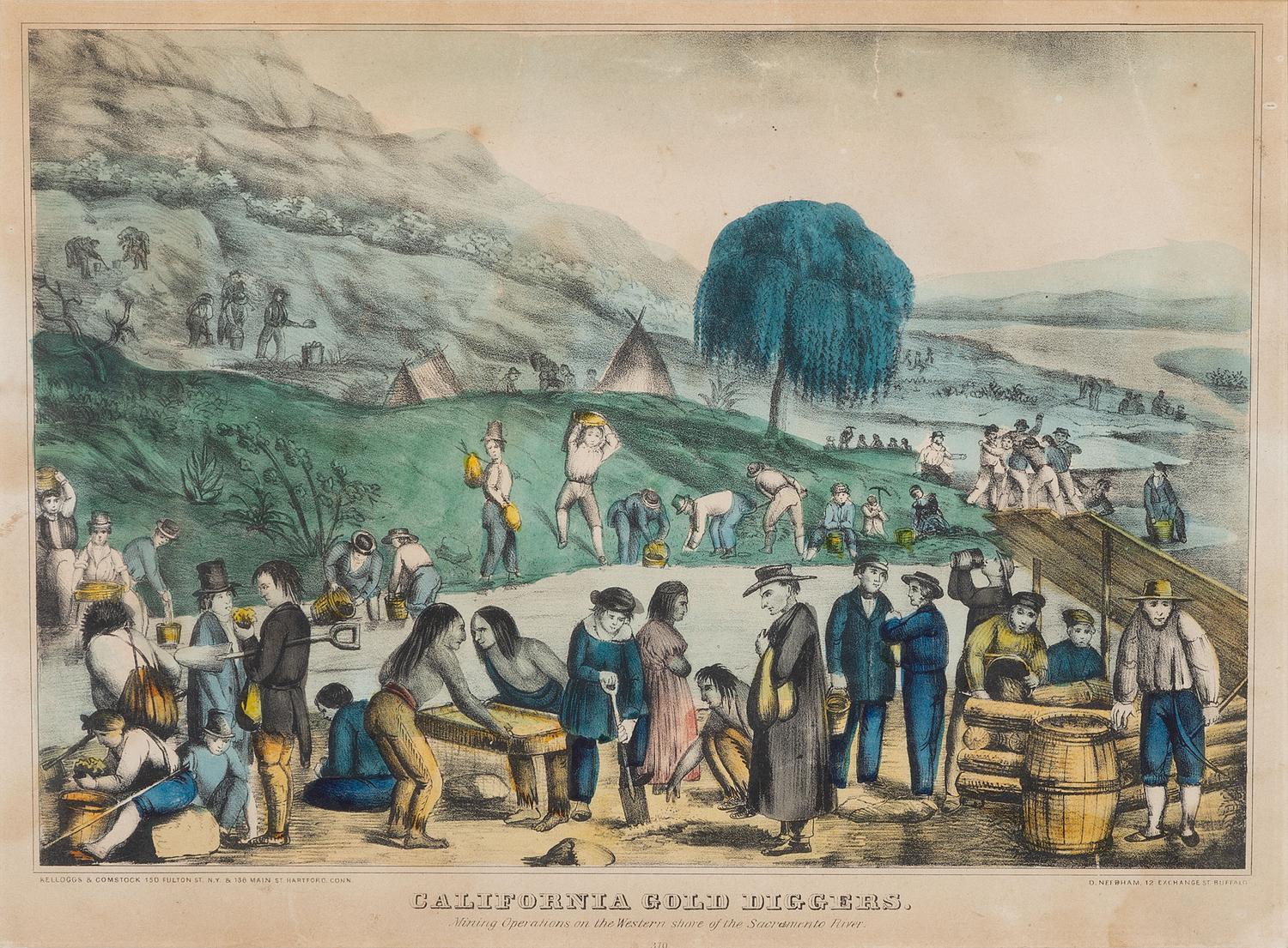 [GOLD RUSH]. California Gold Diggers. Hartford, CT: Kelloggs & Comstock, ca 1850s.