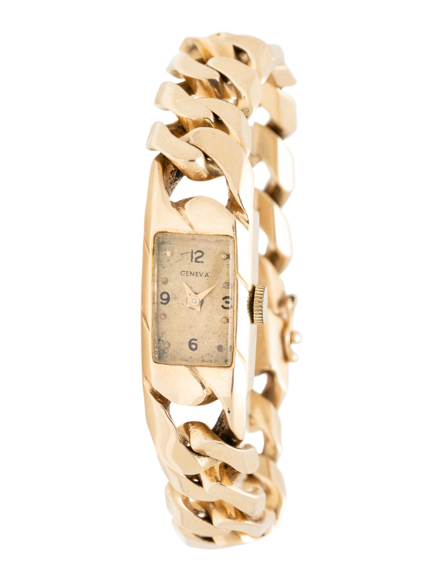 GENEVA, 14K YELLOW GOLD WATCH
