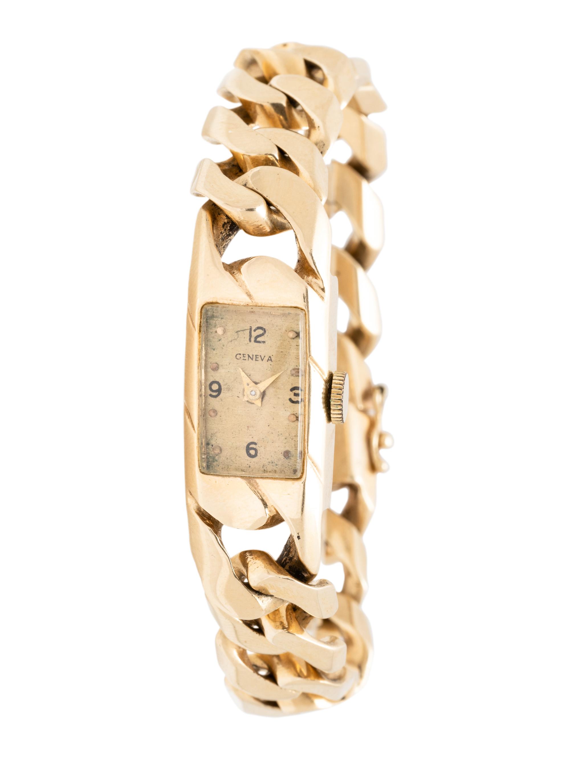 GENEVA, 14K YELLOW GOLD WATCH