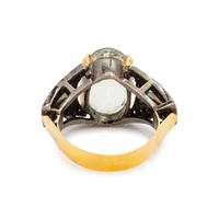 TOURMALINE AND COLORED DIAMOND RING