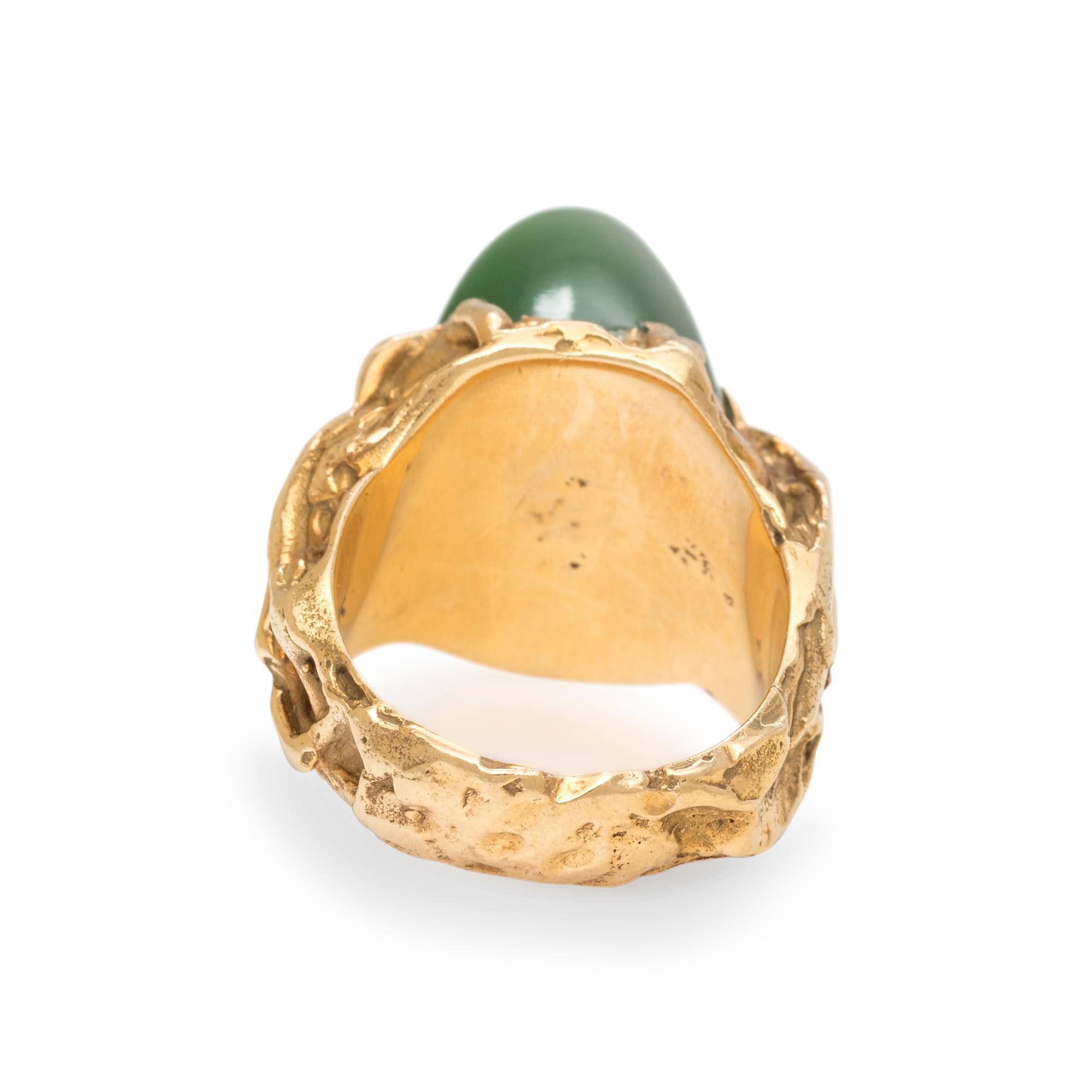 YELLOW GOLD AND NEPHRITE RING