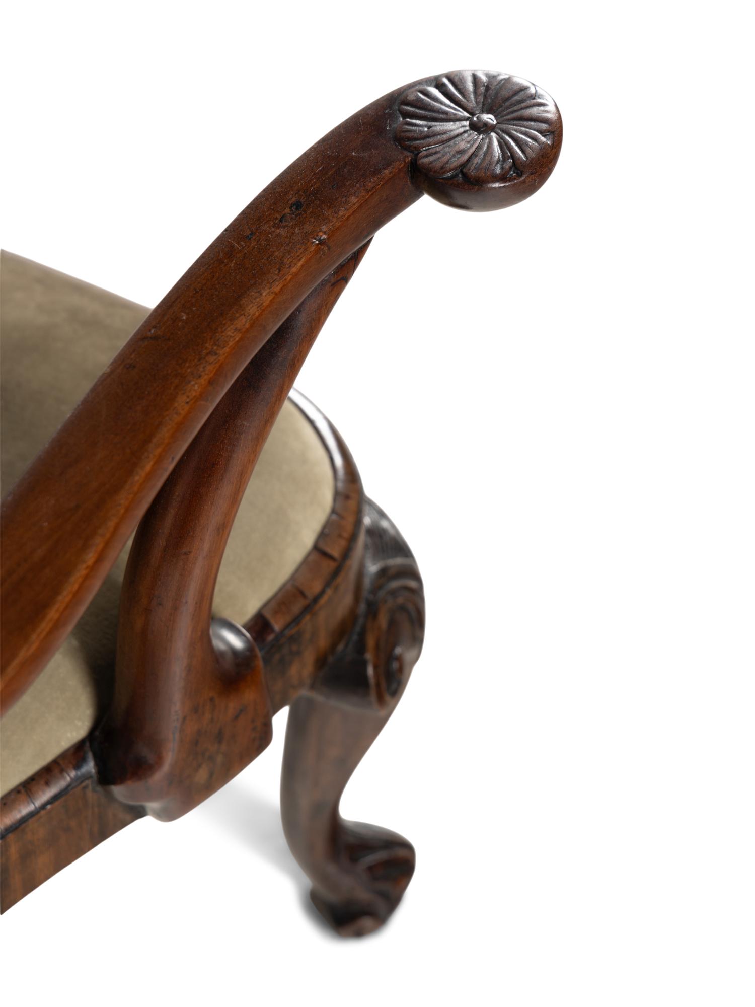 A Rare Anglo-Colonial Carved Padouk Armchair