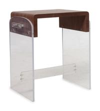A Wood Veneered and Lucite Side Table