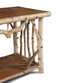 An Adirondack Style Birch and Oak Console Table