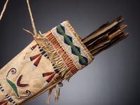 Yankton Sioux Beaded Hide Quiver, with Arrows