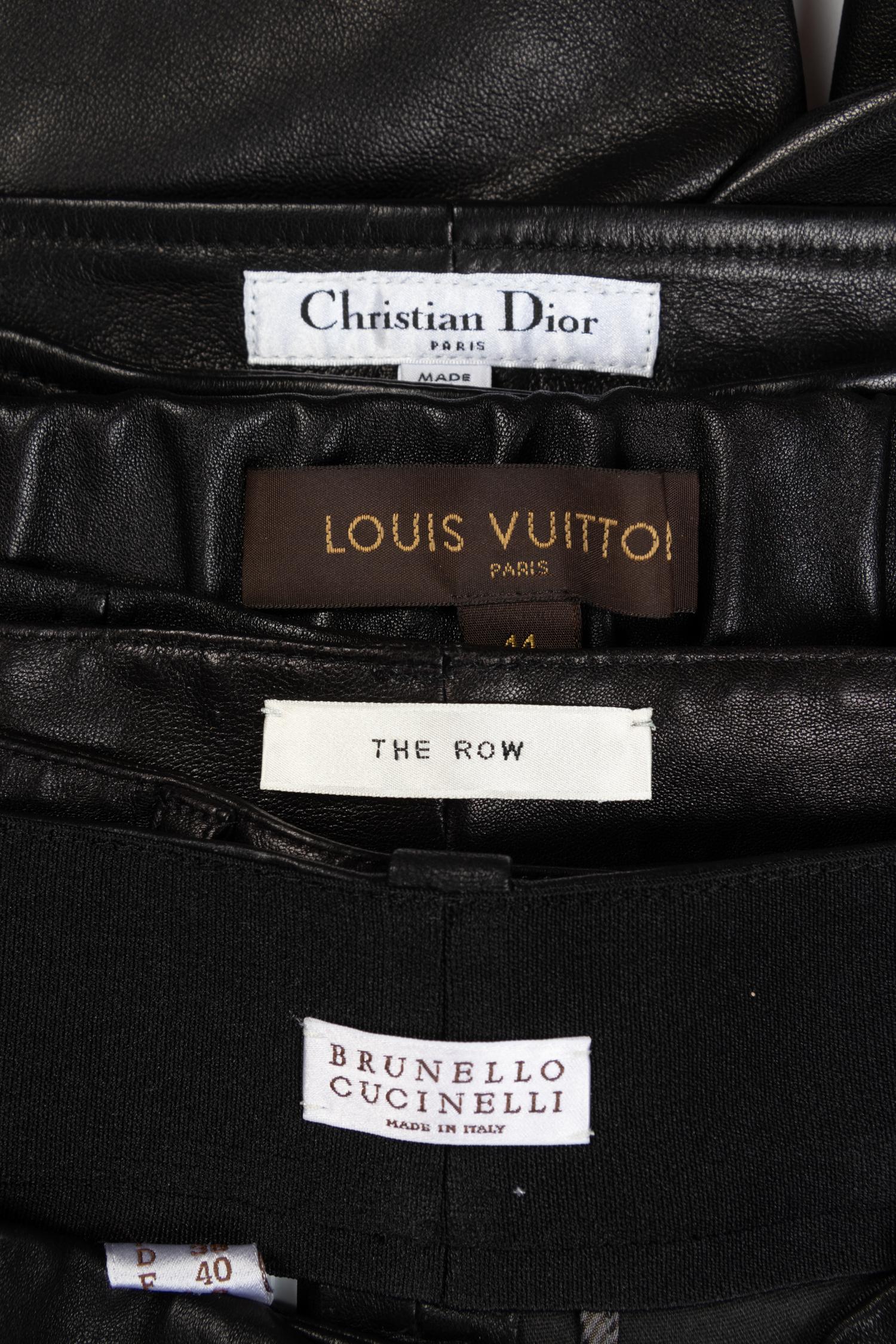 Six Pairs of Leather Pants: Two The Row, Two Louis Vuitton, One Brunello Cucinelli, One Christian Dior