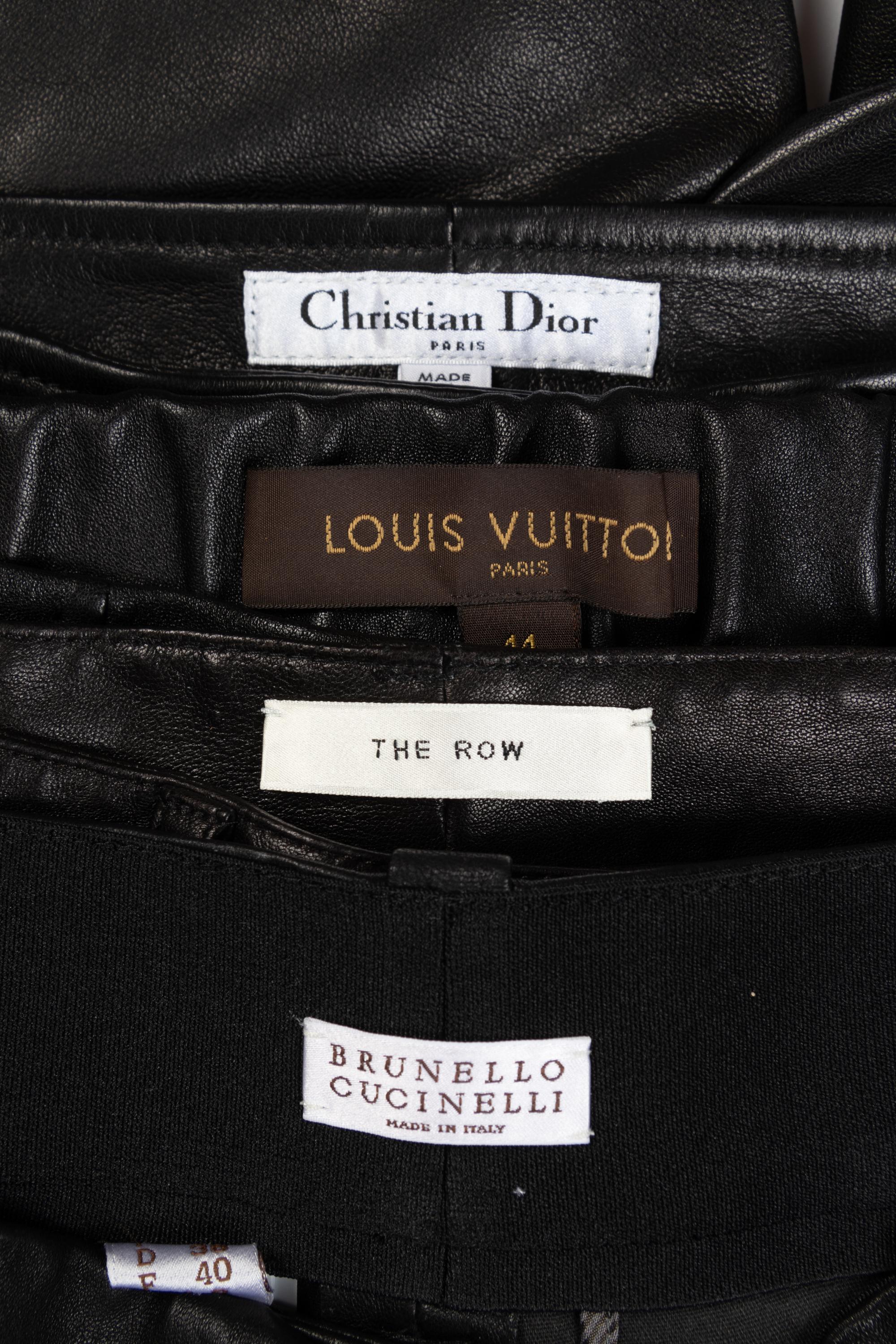 Six Pairs of Leather Pants: Two The Row, Two Louis Vuitton, One Brunello Cucinelli, One Christian Dior