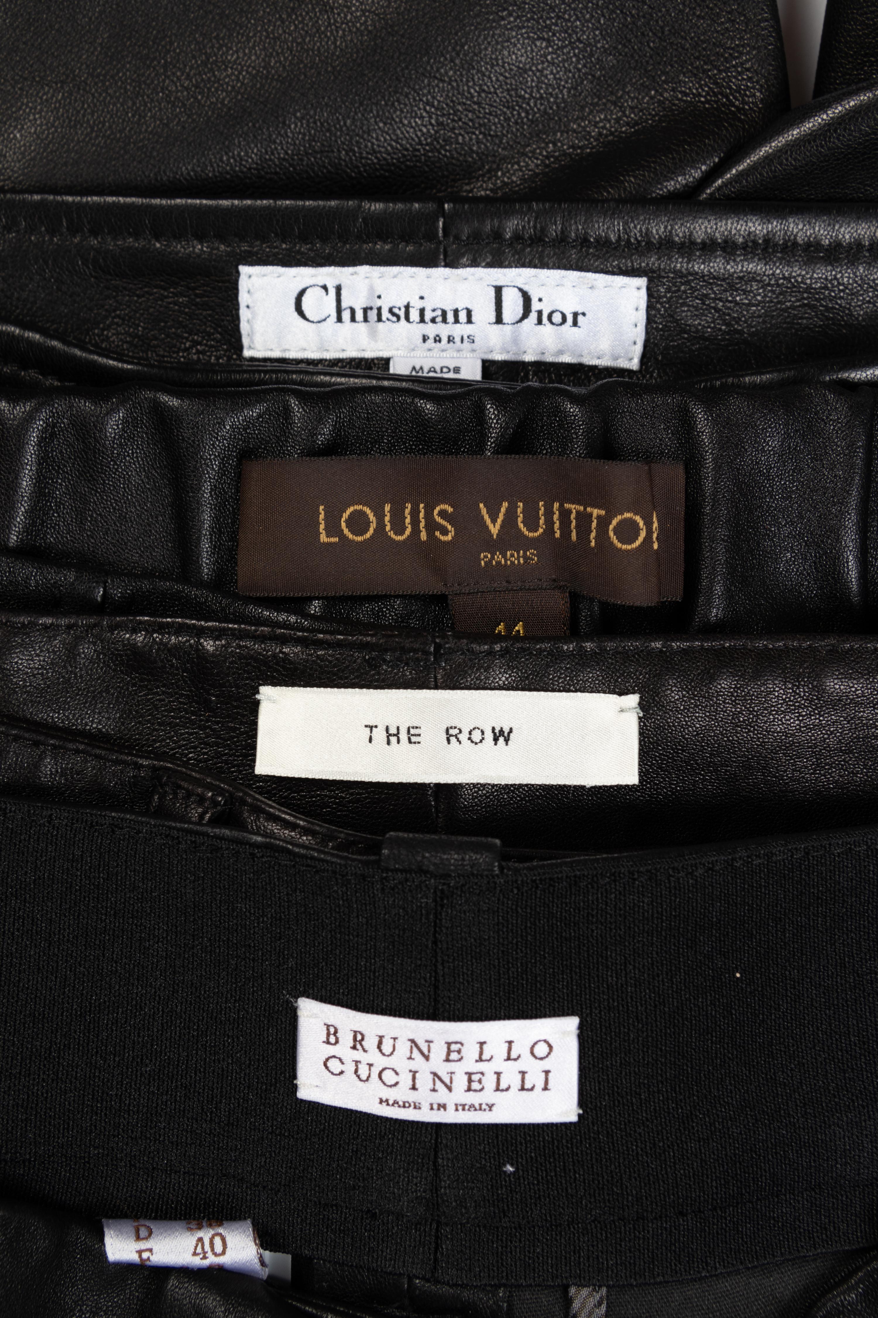 Six Pairs of Leather Pants: Two The Row, Two Louis Vuitton, One Brunello Cucinelli, One Christian Dior
